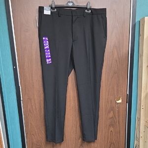 Haggar Size 40x32 Black Super Flex Straight Fit Dress Pant